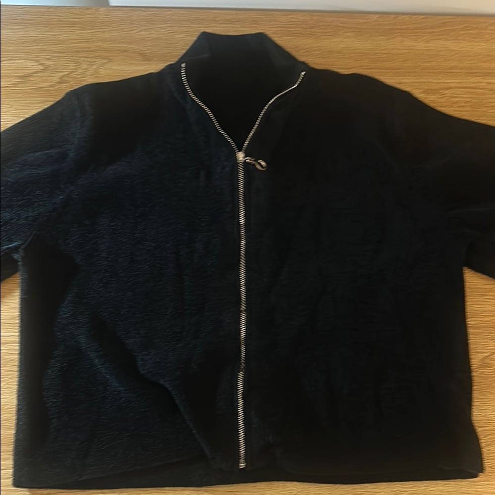 Black Zip-Up Men's Sweater